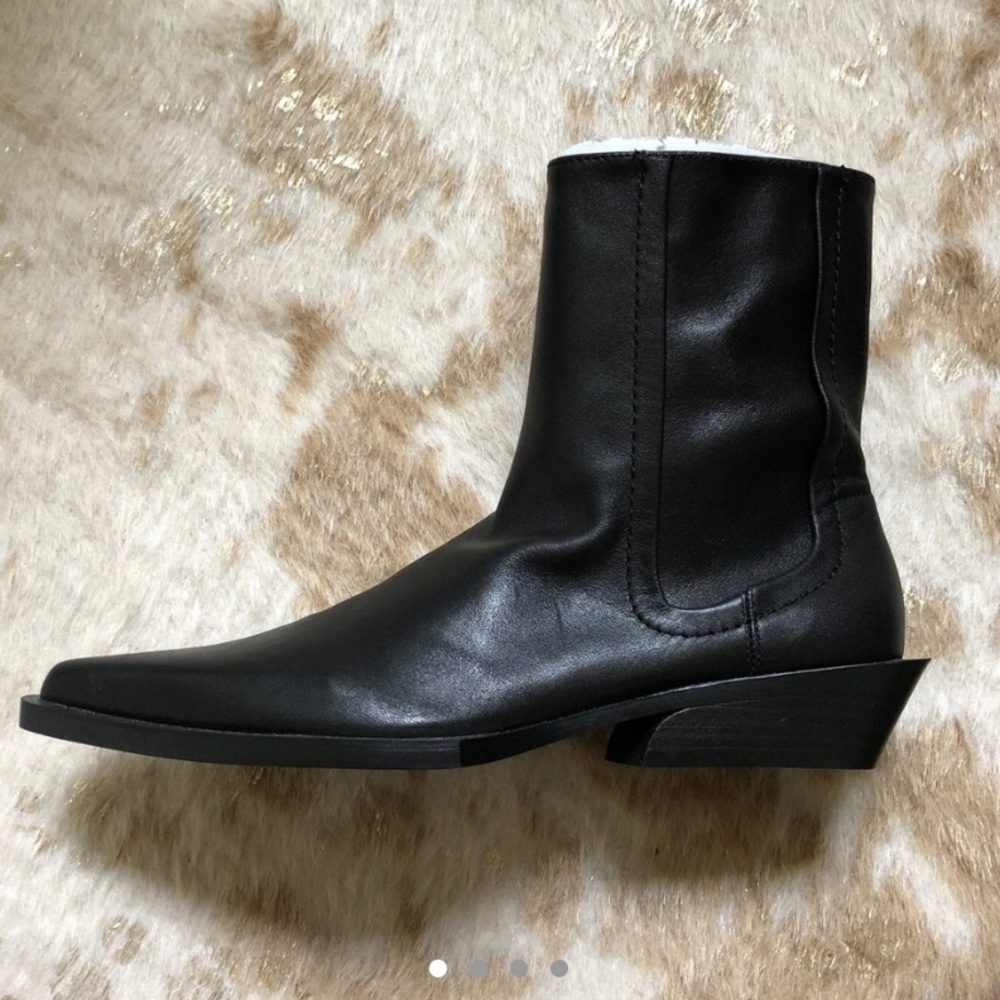 Zara leather heeled cowboy boot